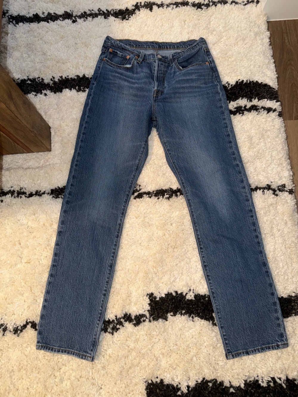 Levis Blue Denim Jeans with Gold Stitching